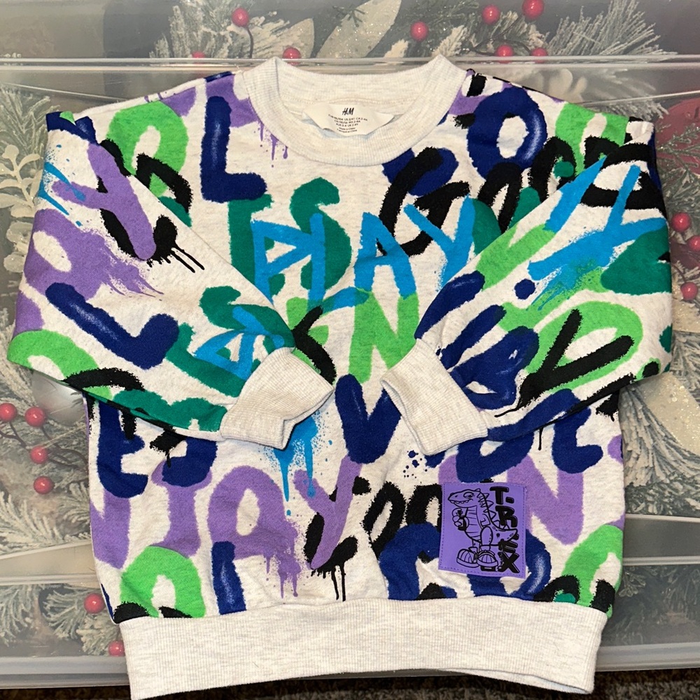 H&M 3t/4t Multicolor Kids Graphic Sweatshirt (trex)
